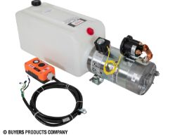 Buyers Products PU319LR Electric 3-Way Release Valve DC Power Unit - 5-1/2" x 6-1/2" x 19" 1.87 Gallon Usable Poly Reservoir (432 cubic in.) - BUY PU319LR