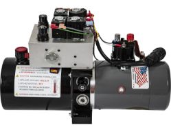 Buyers Products PU3593A 4-Way/3-Way DC Power Unit - Electric Controls, Horizontal .32 Gal. Reservoir - BUY PU3593A