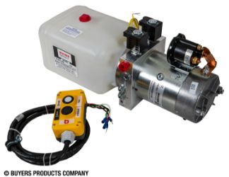 Buyers Products PU642 Electric 4-Way Function DC Power Unit - 5-1/2" x 6-1/2" x 10" .86 Gallon Usable Poly Reservoir (199 cubic in.) 