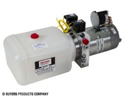 Buyers Products PU642 Electric 4-Way Function DC Power Unit - 5-1/2" x 6-1/2" x 10" .86 Gallon Usable Poly Reservoir (199 cubic in.) - BUY PU642