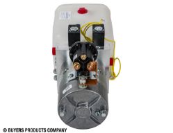 Buyers Products PU642 Electric 4-Way Function DC Power Unit - 5-1/2" x 6-1/2" x 10" .86 Gallon Usable Poly Reservoir (199 cubic in.) - BUY PU642