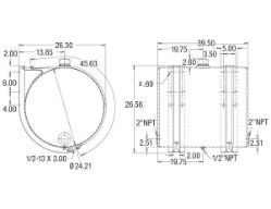 Buyers Products SMC70A 70-Gallon Side Mount Round Aluminum Reservoir (includes brackets) - BUY SMC70A