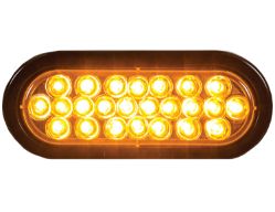 Buyers Products SL65AO 6-1/2" 24 LED Amber Oval Strobe Warning Light - Recessed - BUY SL65AO