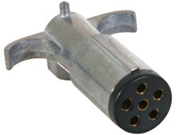 Buyers Products TC2061 6-Pin Round Metal Trailer End Connector with Cable Guard Spring - BUY TC2061