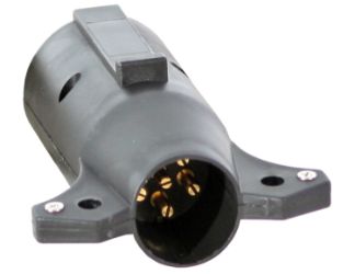 Buyers Products TC2076P 7-Pin Flat to 6-Pin Round Plastic Adapter - Center Pin Auxiliary Power 
