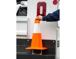 Buyers Products TCH10H Traffic Cone Holders - 18" - Horizontal Bracket Mount - Silver Powder Coat Finish - BUY TCH10H