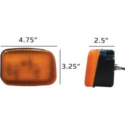 Stens TL7020L Left LED John Deere Amber Cab Light - STE TL7020L