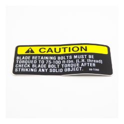 Toro 68-7280 Blade Bolt Torque Decal 