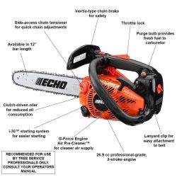 ECHO CS-271T-12 12" 26.9cc Recoil Start Top Handle Gas Chainsaw - ECH CS-271T-12