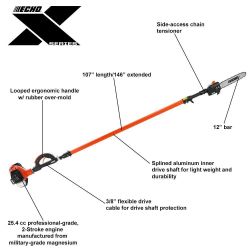 ECHO PPT-2620 12" 25.4cc Telescoping Pole Pruner - ECH PPT-2620