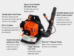 ECHO PB-5810T 59.7cc 200mph 700CFM Gas Backpack Leaf Blower w/ Tube-Mounted Throttle - ECH PB-5810T