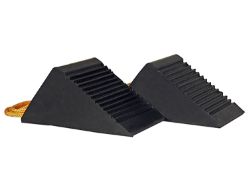 Buyers Products WC35225 Mini Rubber Wheel Chock Pair with Rope - 3" x 5" x 2.25" - BUY WC35225