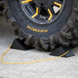 Buyers Products WC35225 Mini Rubber Wheel Chock Pair with Rope - 3" x 5" x 2.25" - BUY WC35225