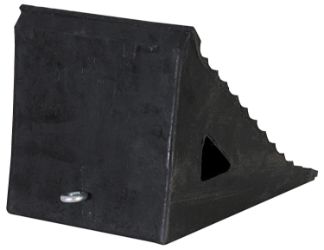 Buyers Products WC796R Rubber Wheel Chock with Chain Eye - 9-1/2" x 7" x 7" 