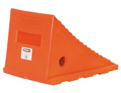 Buyers Products WC8118 Fluorescent Orange Poly Wheel Chock - 8.69" x 11.25" x 8.13" - BUY WC8118