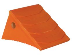 Buyers Products WC8118 Fluorescent Orange Poly Wheel Chock - 8.69" x 11.25" x 8.13" - BUY WC8118