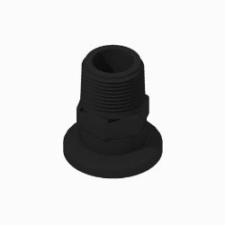 BOSS 143-7189 Straight Fitting (1.0 MNPT x 1.0 MFD Flange, PP) 