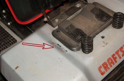 Where to Find the Model and Serial Number on a Sears Craftsman Riding Mower or Tractor